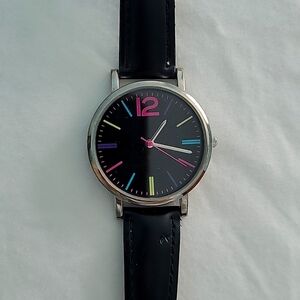 Colorful Watch with Black Band
